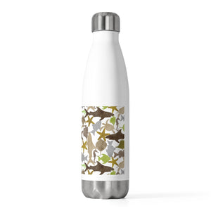 Watercolor Sea Life 20oz Insulated Bottle in Brown