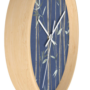 Bamboo Wall Clock in Blue