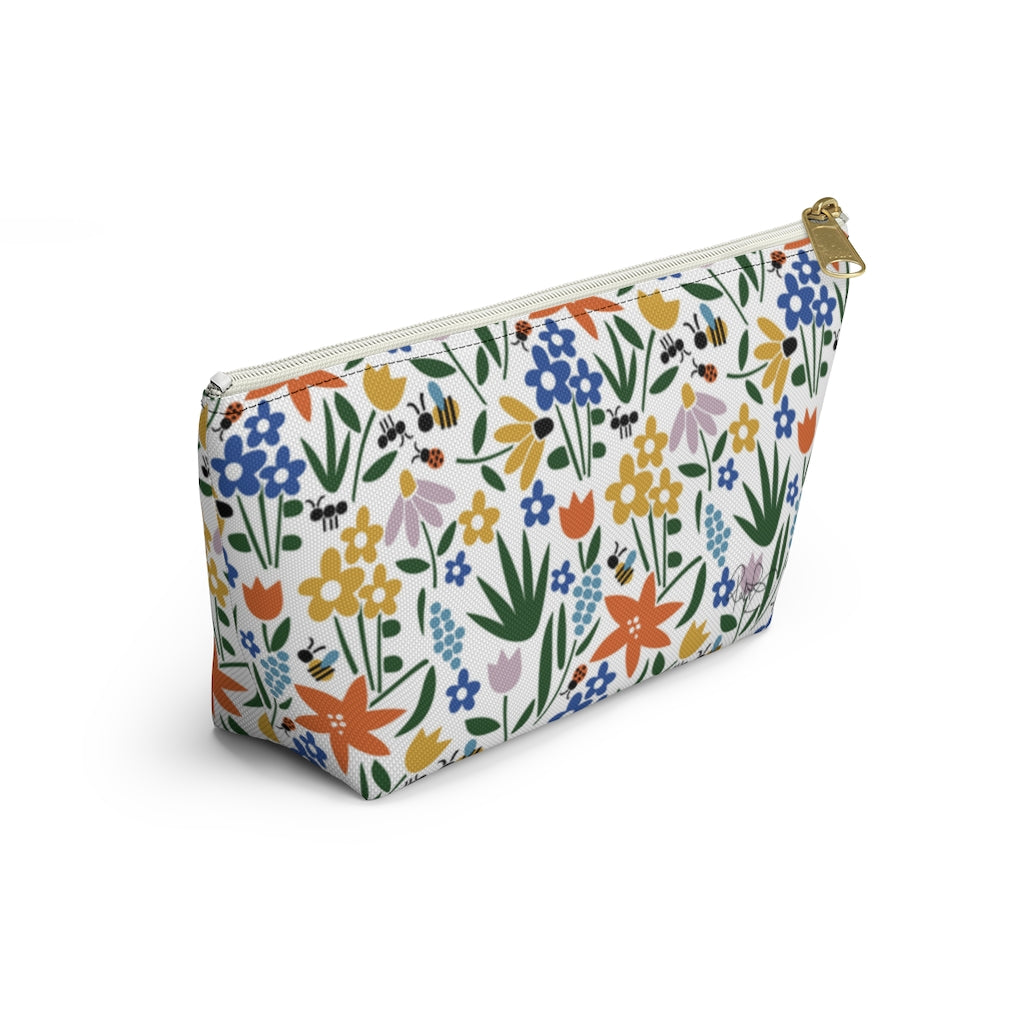 Field of Flowers Accessory Pouch w T-bottom