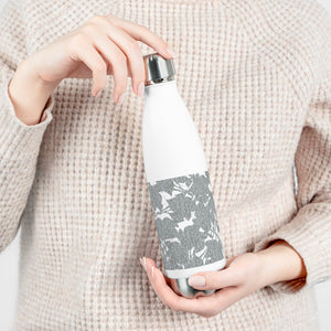 Modern Floral Overlay 20oz Insulated Bottle in Gray