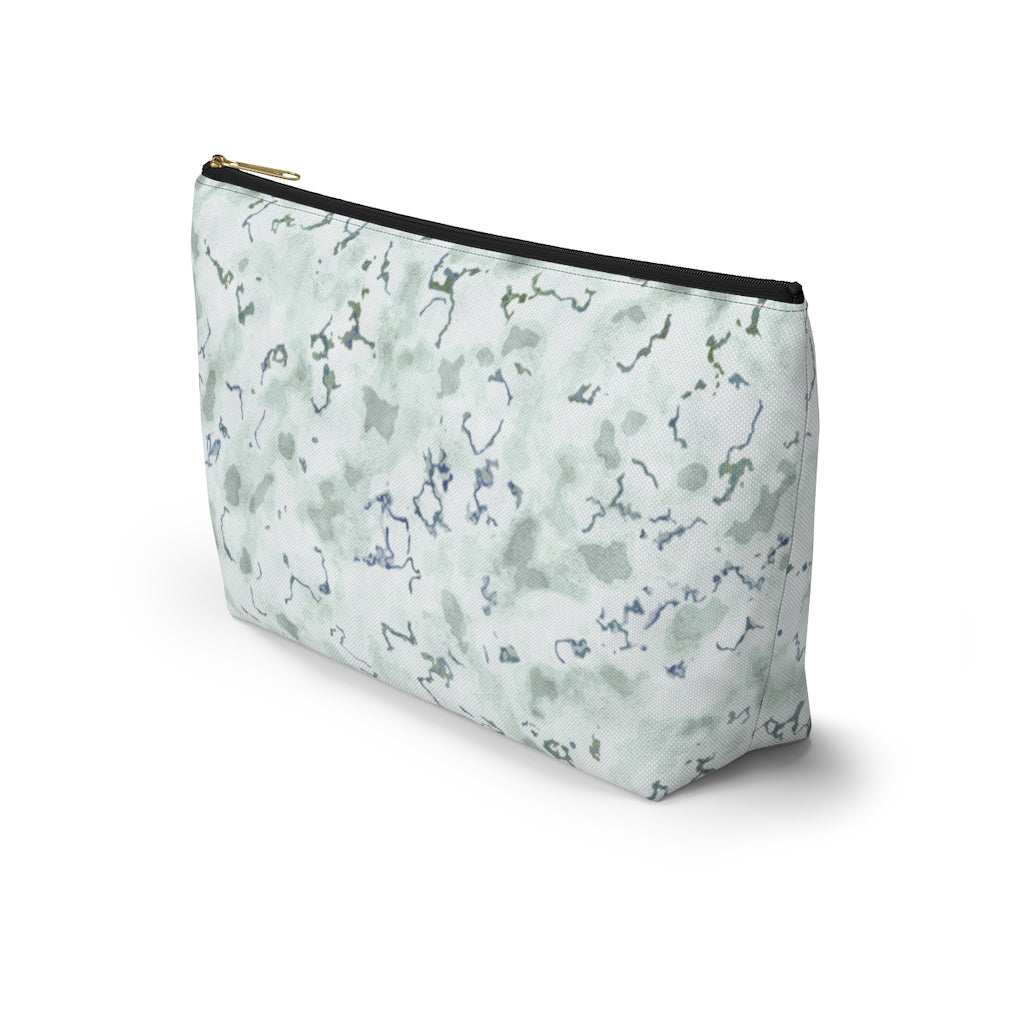 Carrara Marble Accessory Pouch w T-bottom in Blue