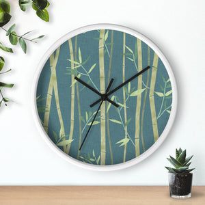 Bamboo Wall Clock in Aqua
