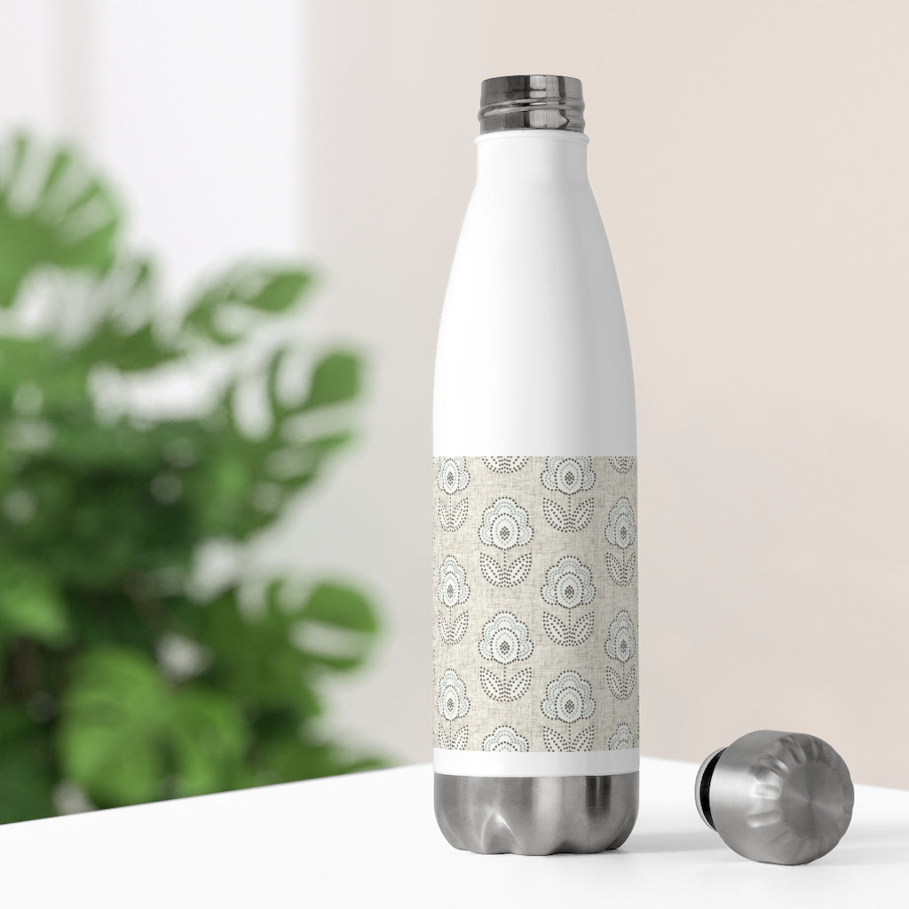 Pinpoint Floral 20oz Insulated Bottle in Tan