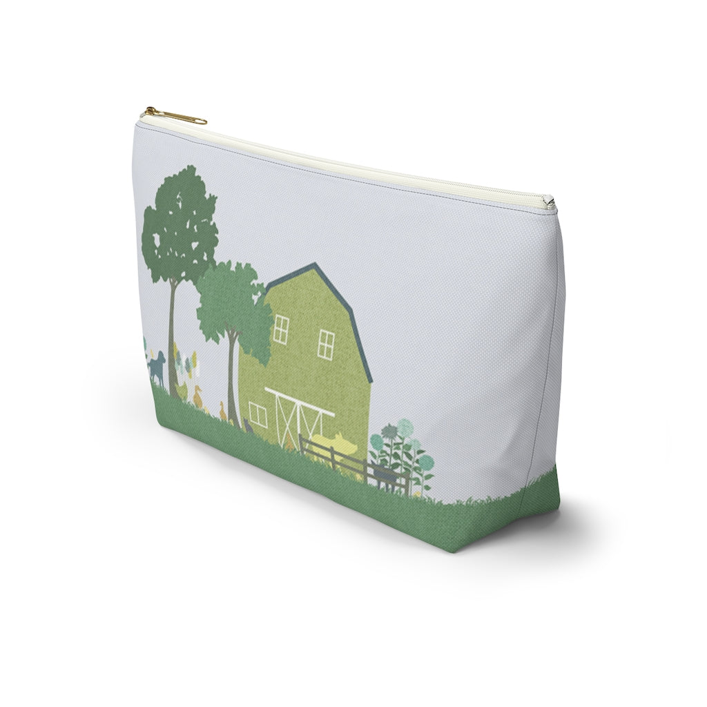 Barnyard Fun Accessory Pouch w T-bottom in Green