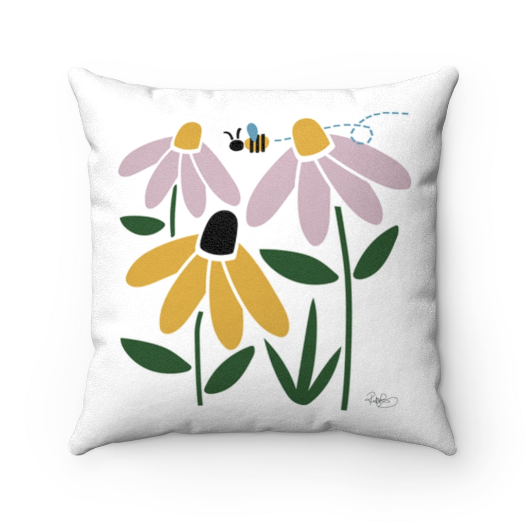 Daisies Square Throw Pillow