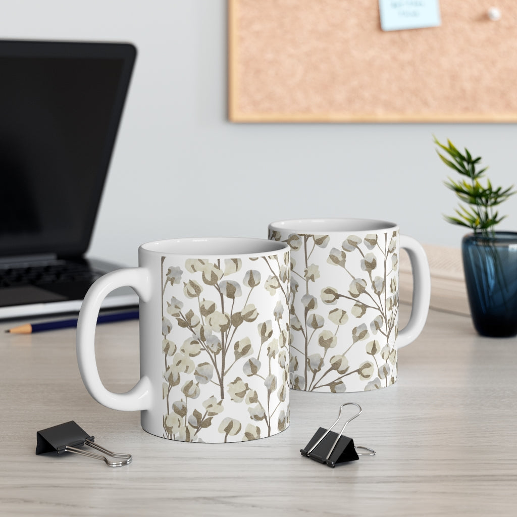 Cotton Branch Mug in Brown