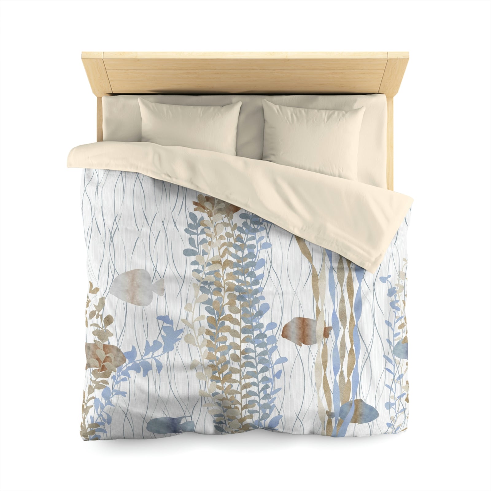 Aquarium Microfiber Duvet Cover in Brown