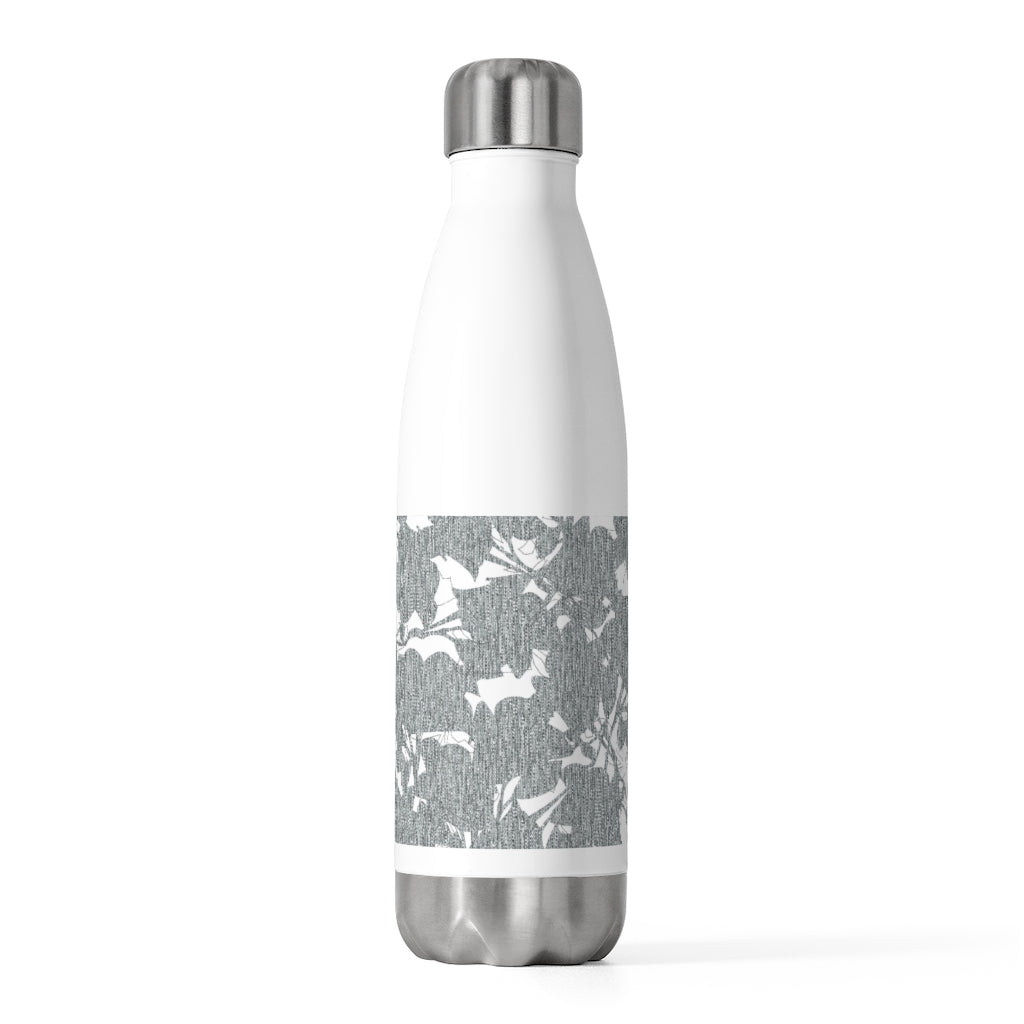Modern Floral Overlay 20oz Insulated Bottle in Gray
