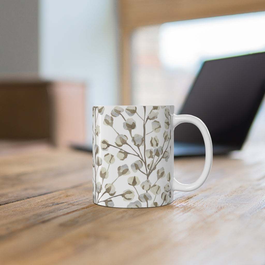 Cotton Branch Mug in Brown