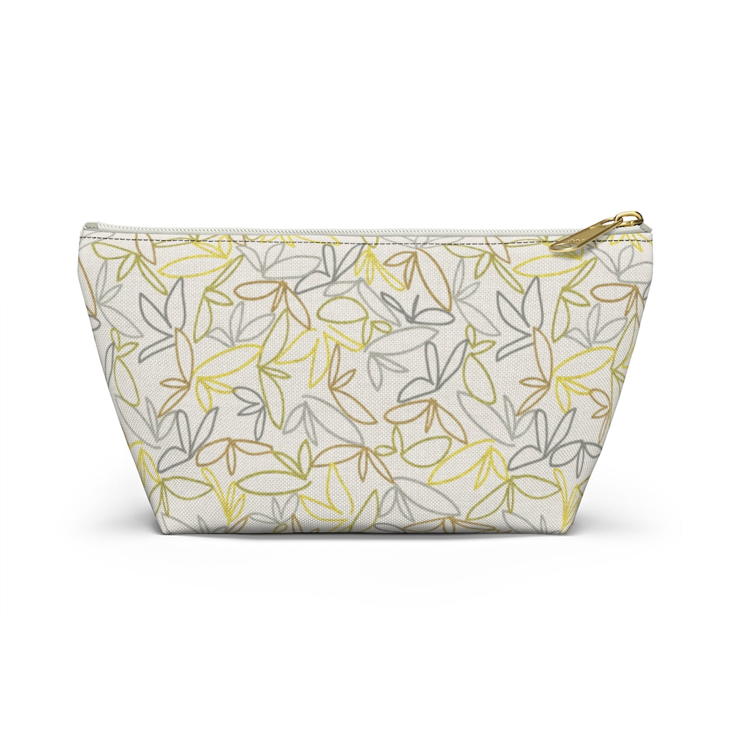 Sketch Leaf Accessory Pouch w T-bottom in Yellow