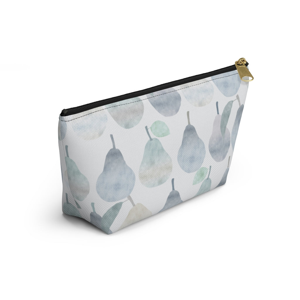 Watercolor Pears Accessory Pouch w T-bottom in Light Blue