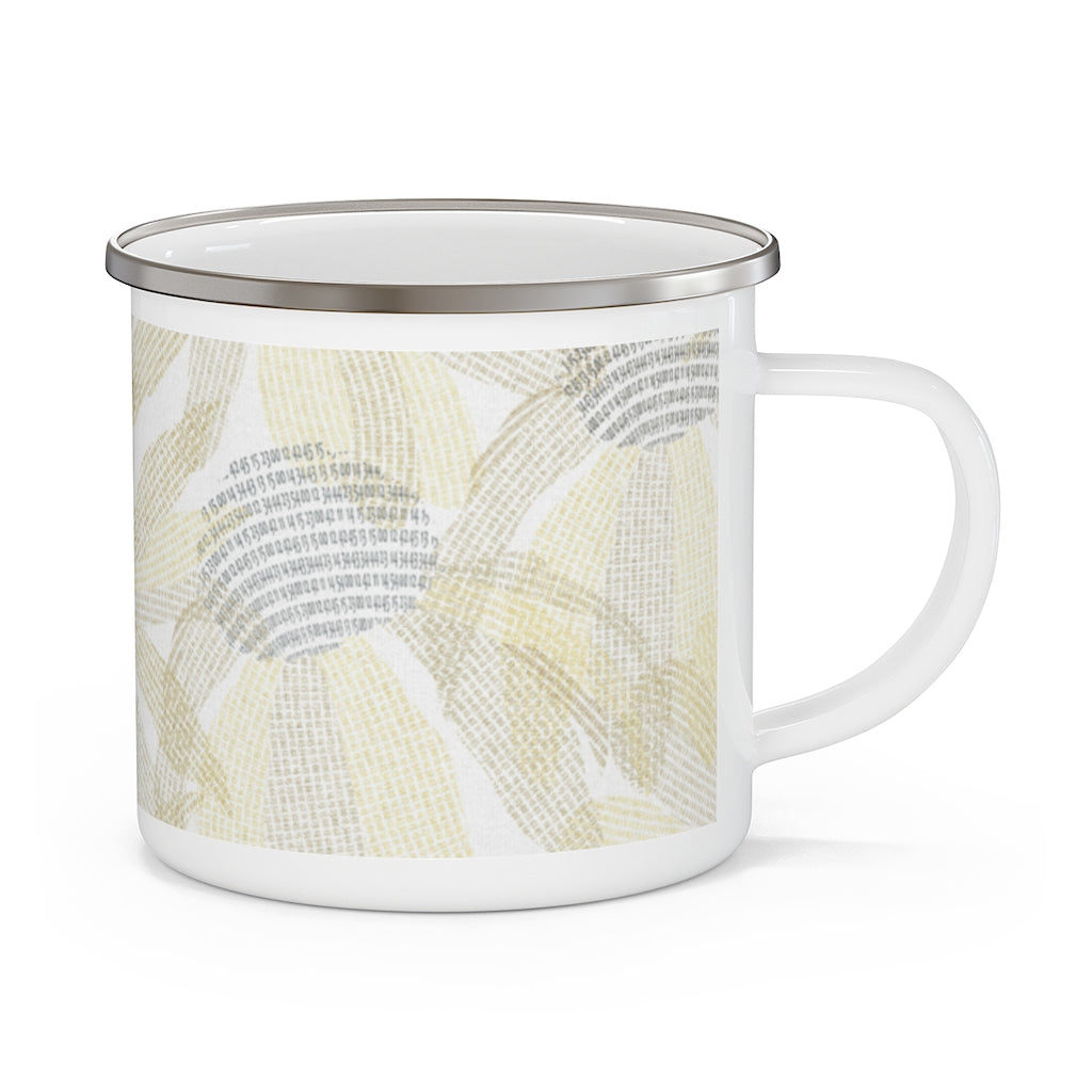 Daisy Chain Code Enamel Mug in Yellow