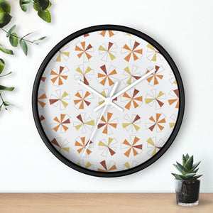 Mini Pinwheels Wall Clock in Orange