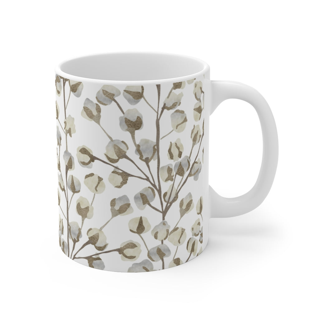 Cotton Branch Mug in Brown
