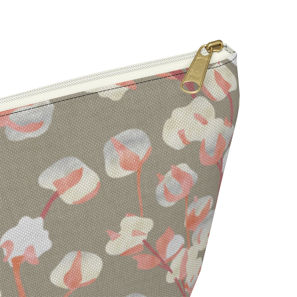 Cotton Branch Accessory Pouch w T-bottom in Pink