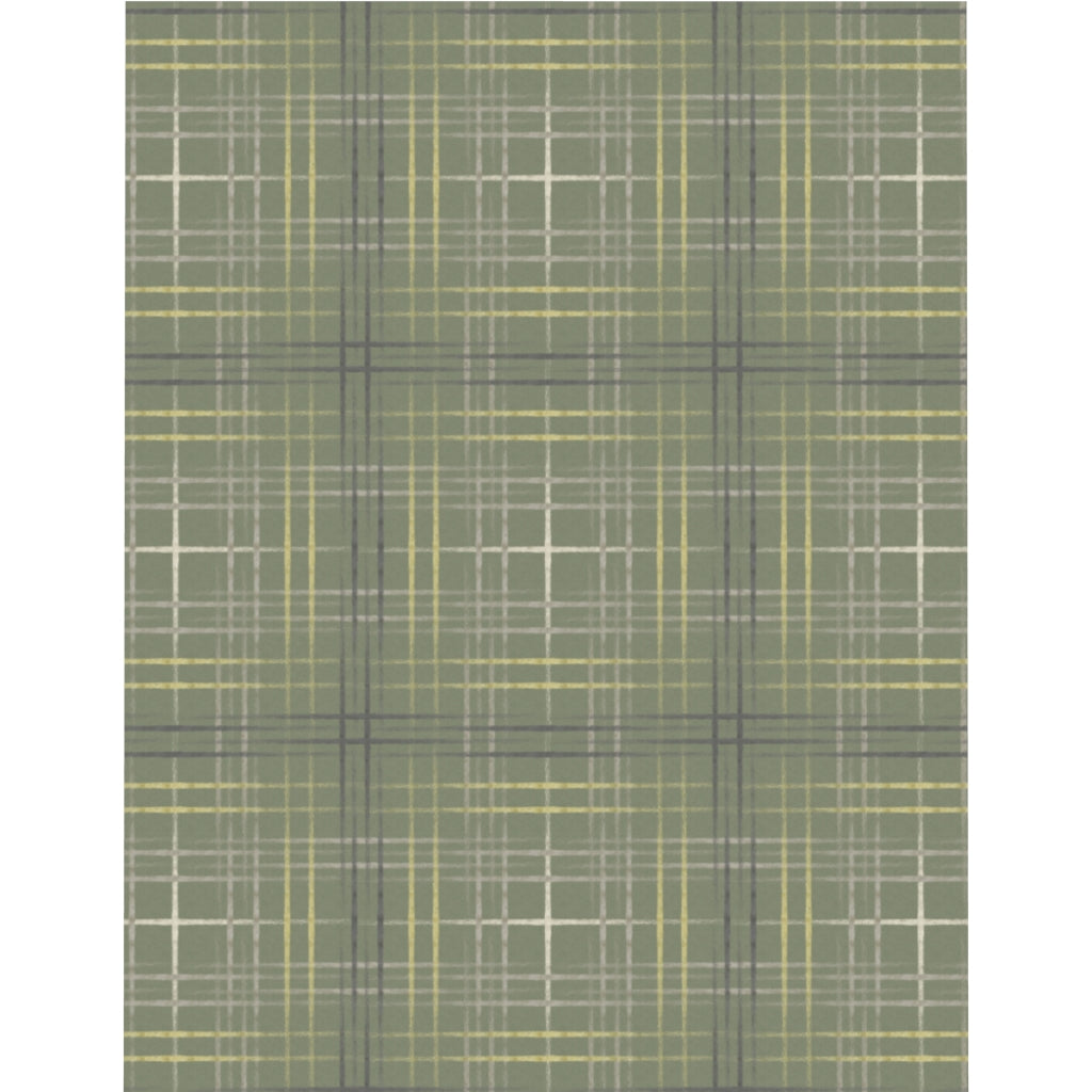 Painterly Plaid Microfiber Duvet Cover in Green