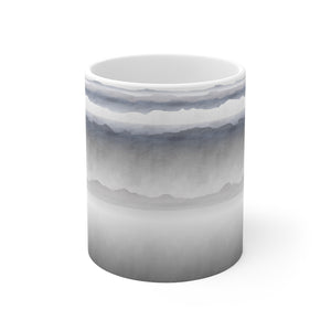 Watercolor Mountains Mug in Gray