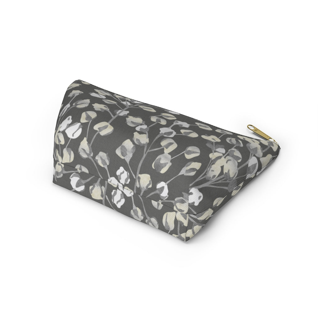 Cotton Branch Accessory Pouch w T-bottom in Gray