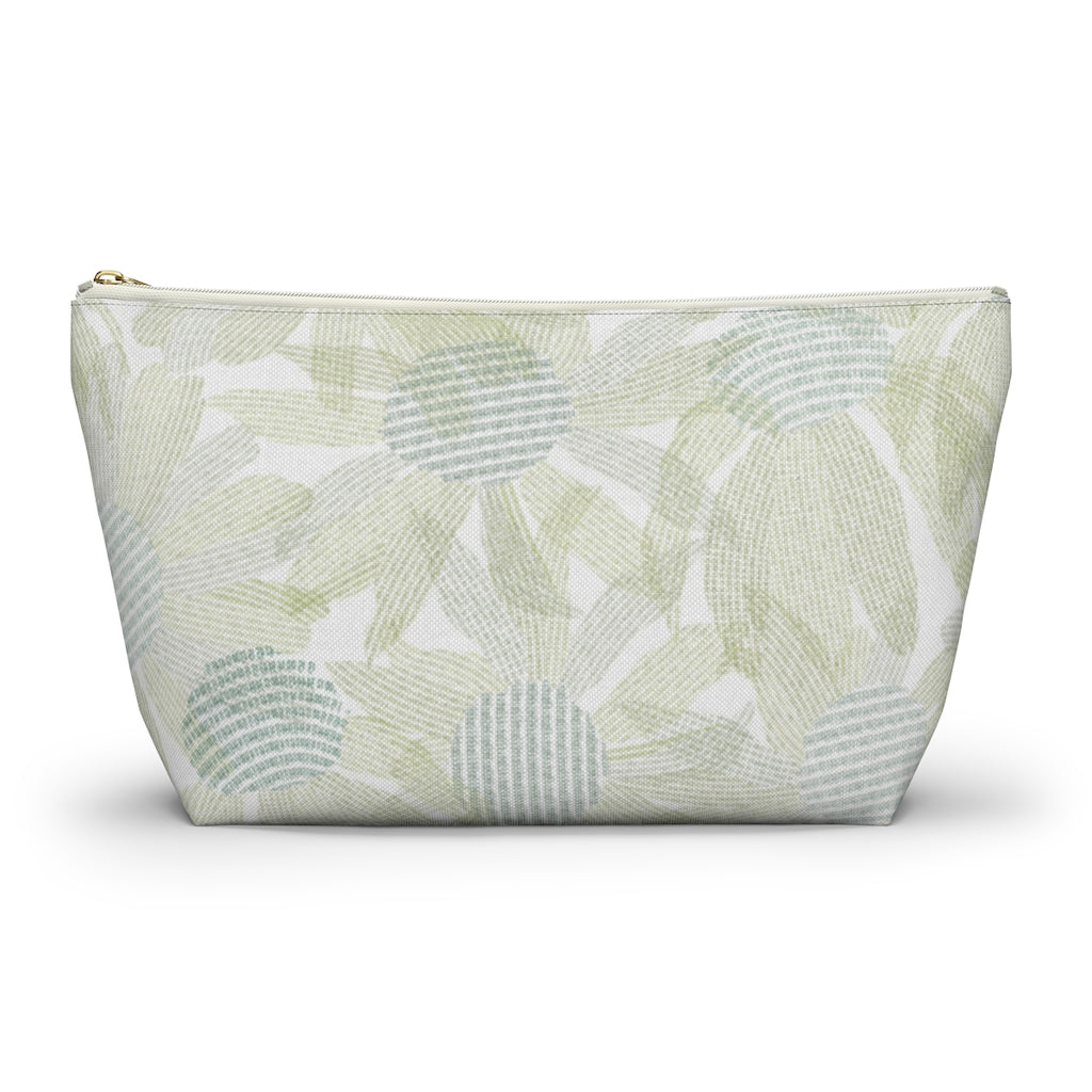 Daisy Chain Code Accessory Pouch w T-bottom in Green