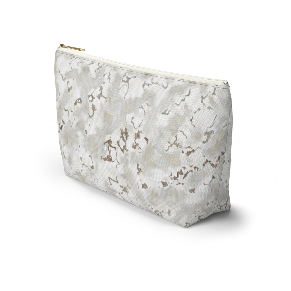 Carrara Marble Accessory Pouch w T-bottom in Brown