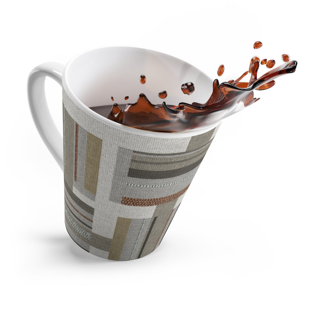 Bird Code Latte Mug in Gray