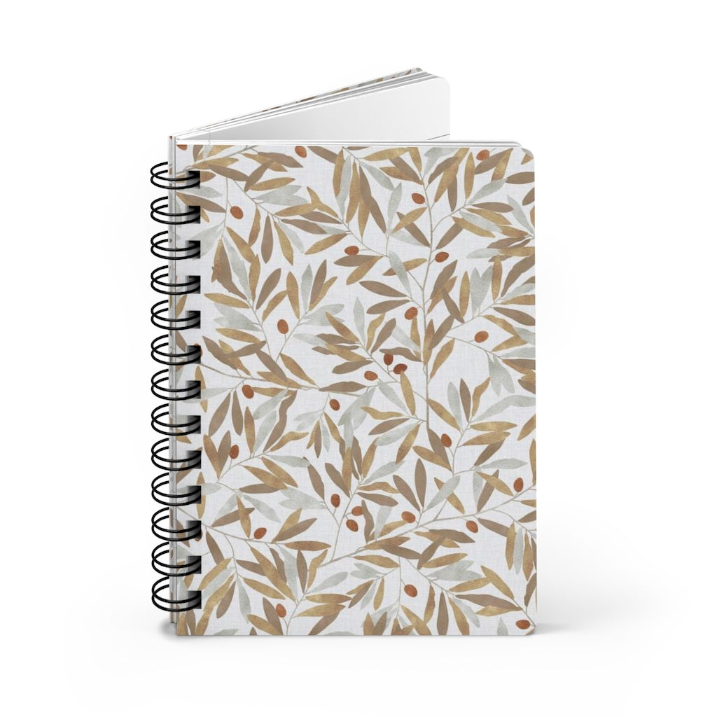 Olive Branch Spiral Bound Journal in Brown