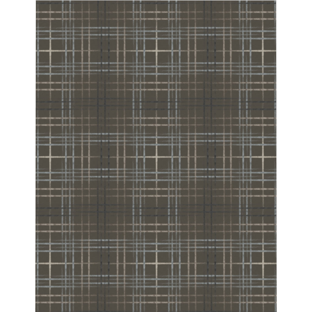 Painterly Plaid Microfiber Duvet Cover in Brown