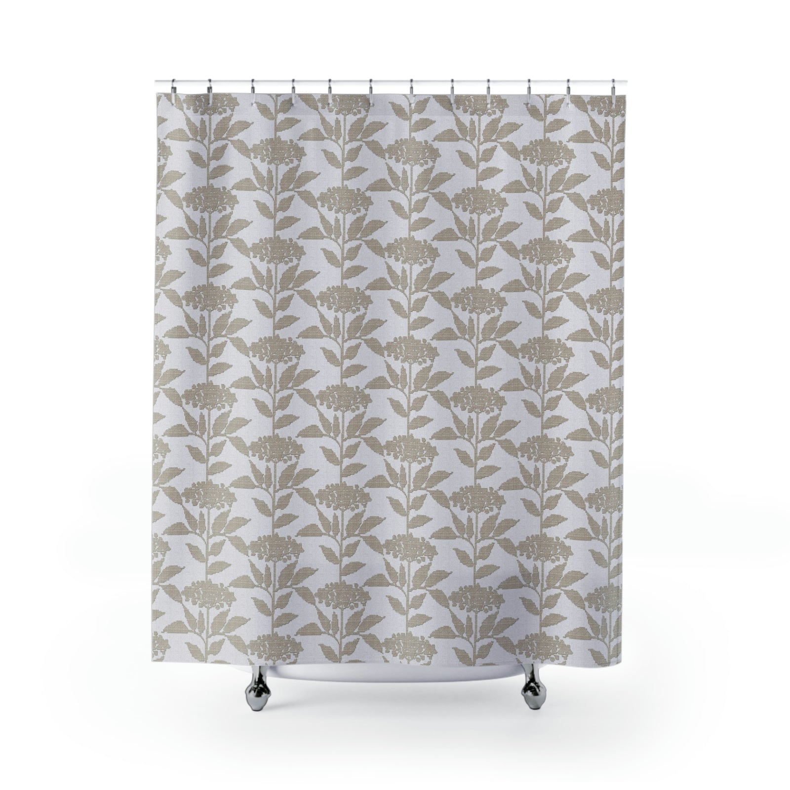 Elderberry Shower Curtain in White