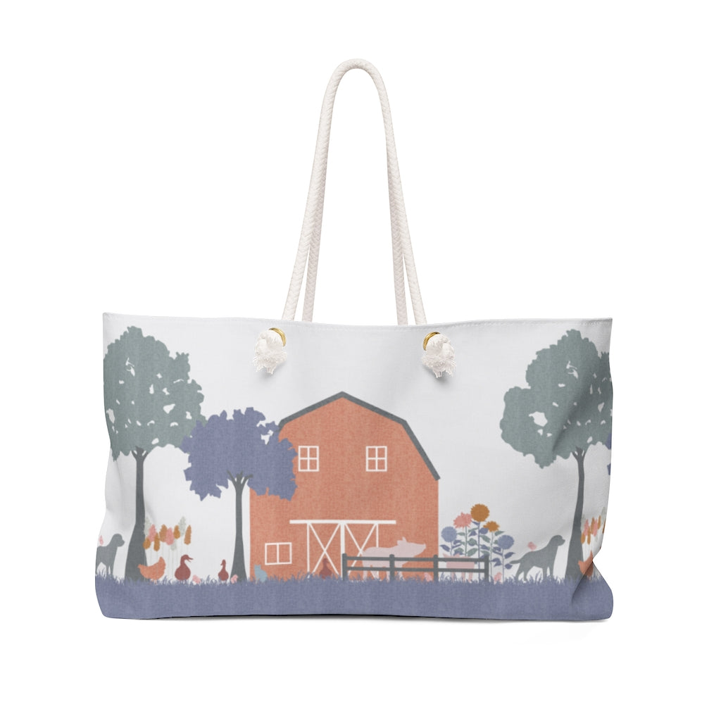 Barnyard Fun Weekender Bag in Purple