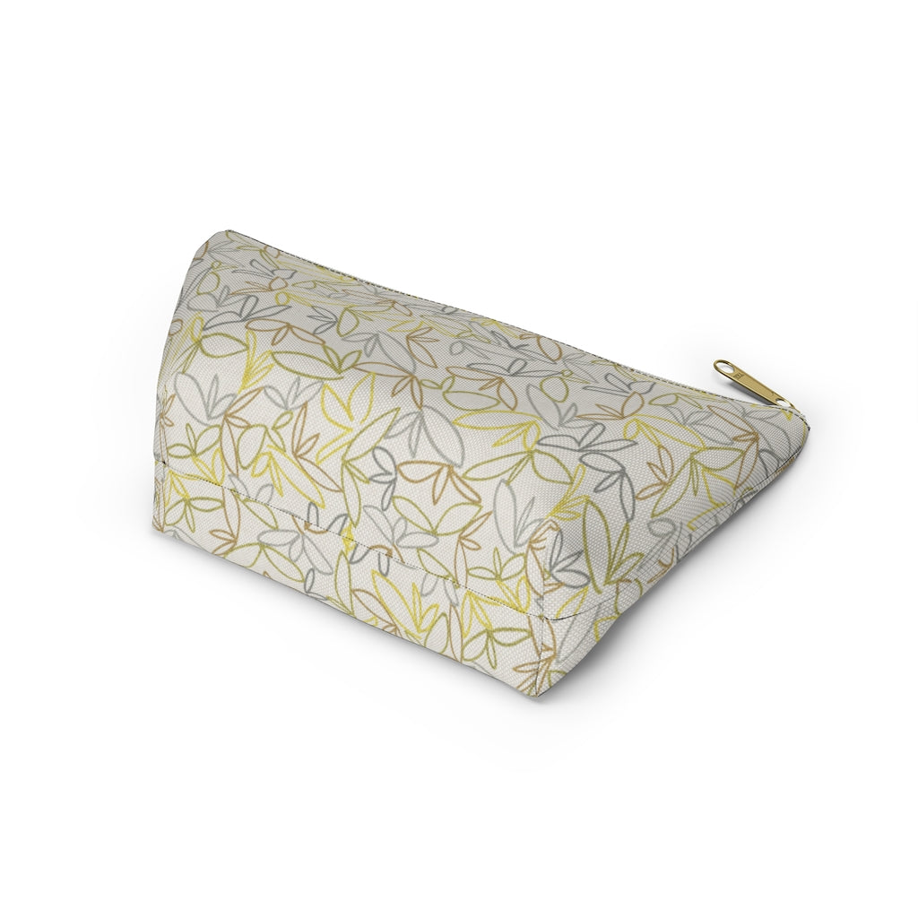 Sketch Leaf Accessory Pouch w T-bottom in Yellow