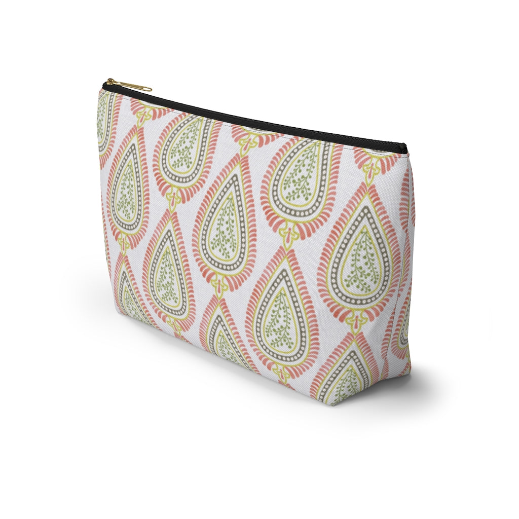 Teardrop Accessory Pouch w T-bottom in Coral