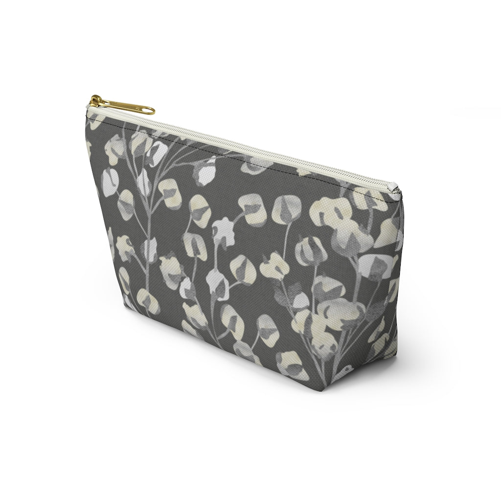 Cotton Branch Accessory Pouch w T-bottom in Gray