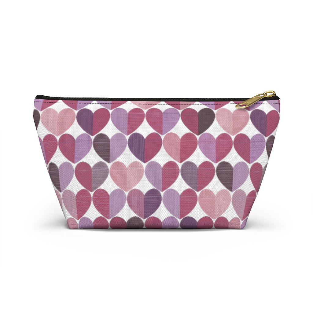 Love Accessory Pouch w T-bottom in Purple