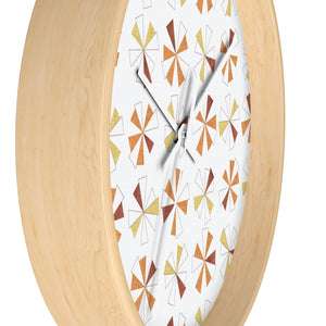 Mini Pinwheels Wall Clock in Orange