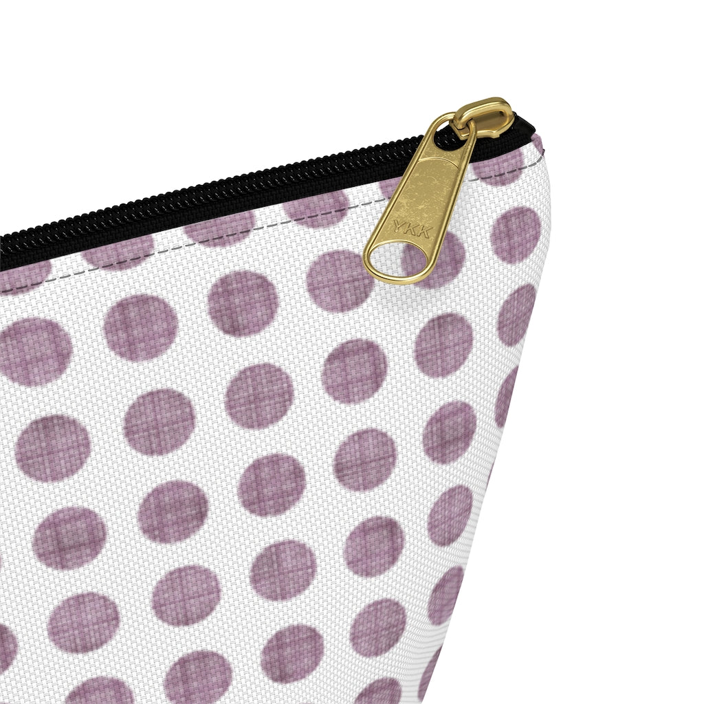 Textured Polka Dots Accessory Pouch w T-bottom in Purple