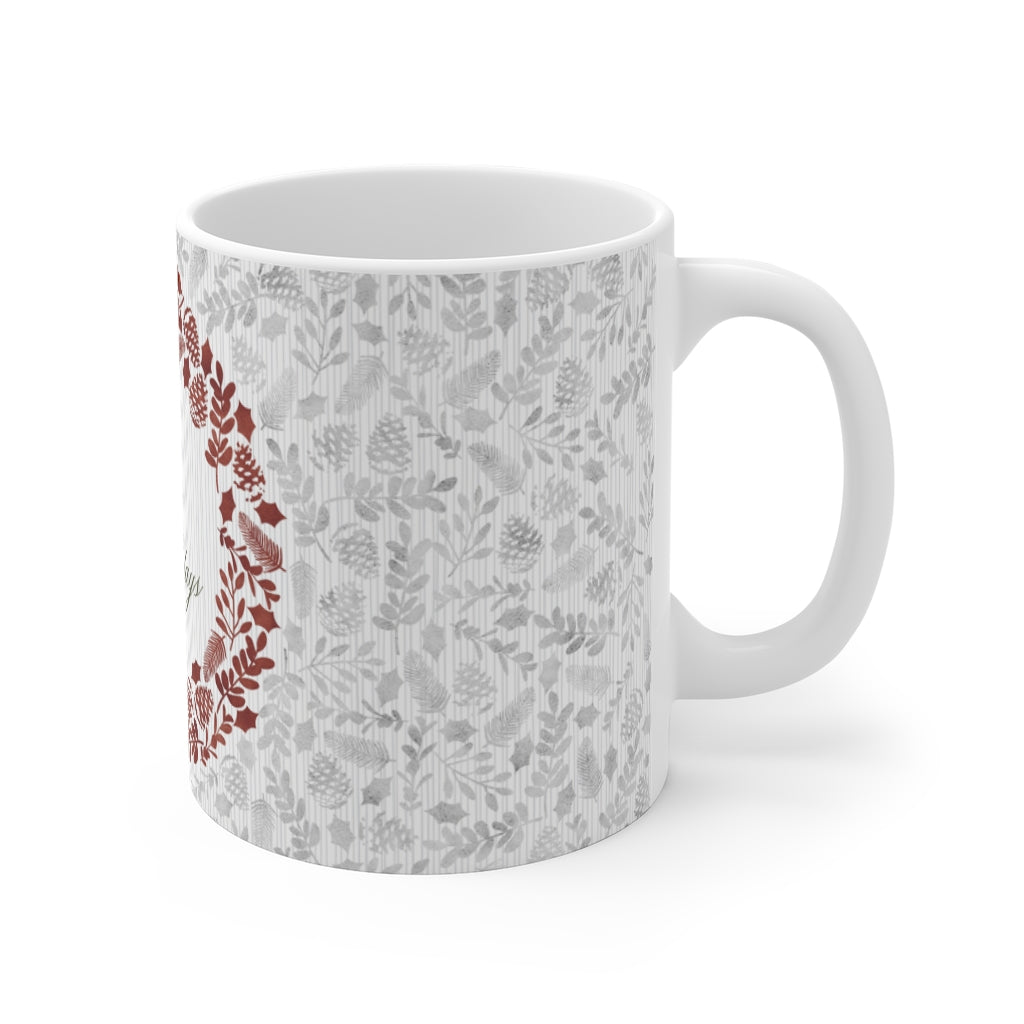 Holiday Wreath Mug in Gray