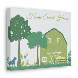 Barnyard Fun Home Wrapped Canvas in Green