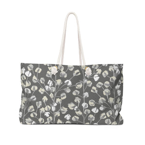 Cotton Branch Weekender Bag in Gray