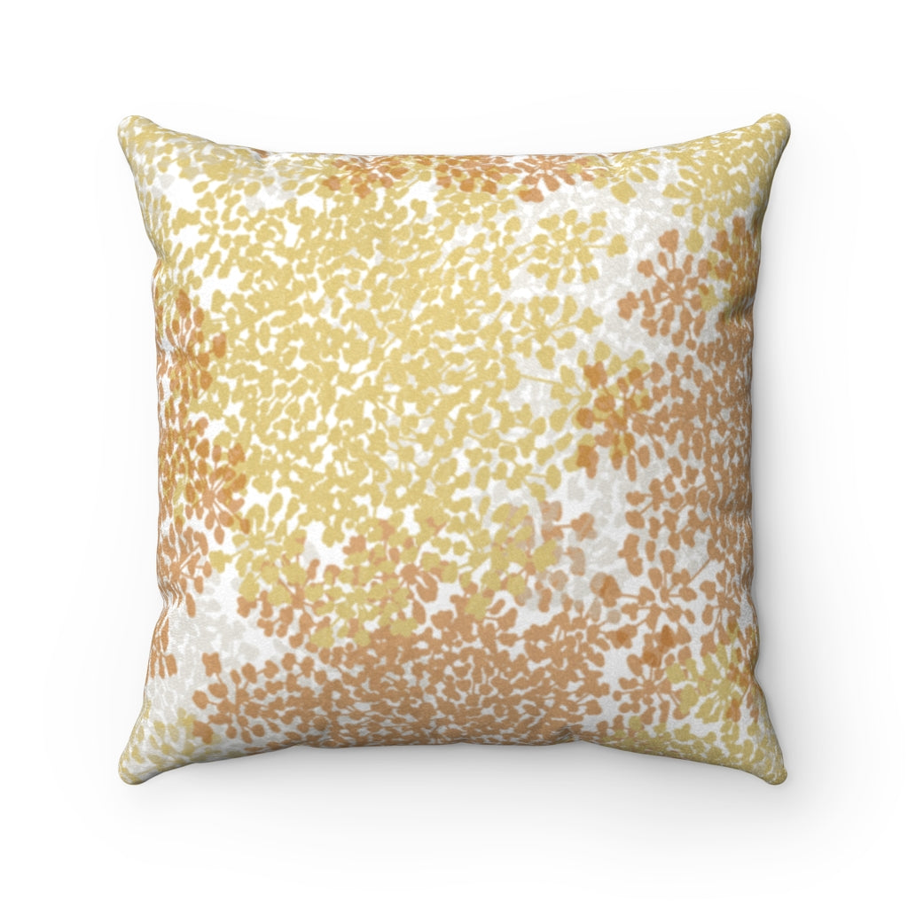Queen Anne's Lace Square Throw Pillow in Orange