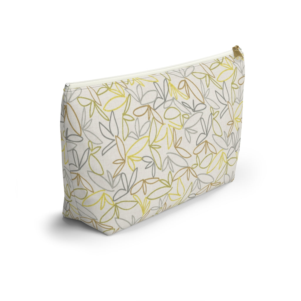 Sketch Leaf Accessory Pouch w T-bottom in Yellow