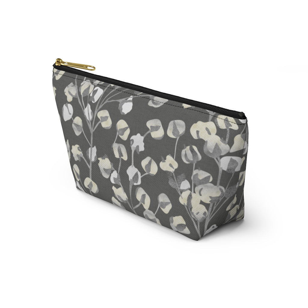 Cotton Branch Accessory Pouch w T-bottom in Gray
