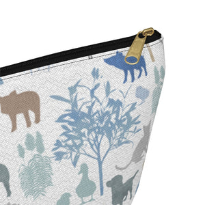 On the Farm Accessory Pouch w T-bottom in Blue