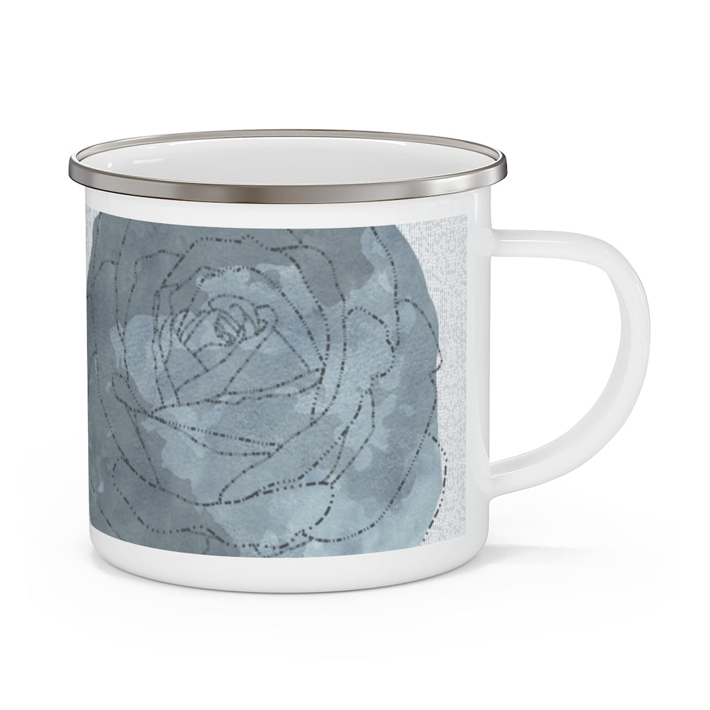 Decipher Code Enamel Mug in Blue