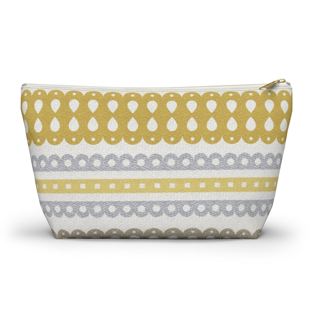 Ribbon Candy Accessory Pouch w T-bottom in Yellow