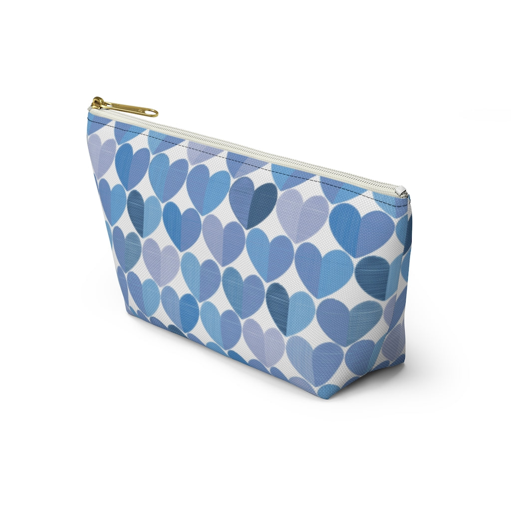 Love Accessory Pouch w T-bottom in Blue