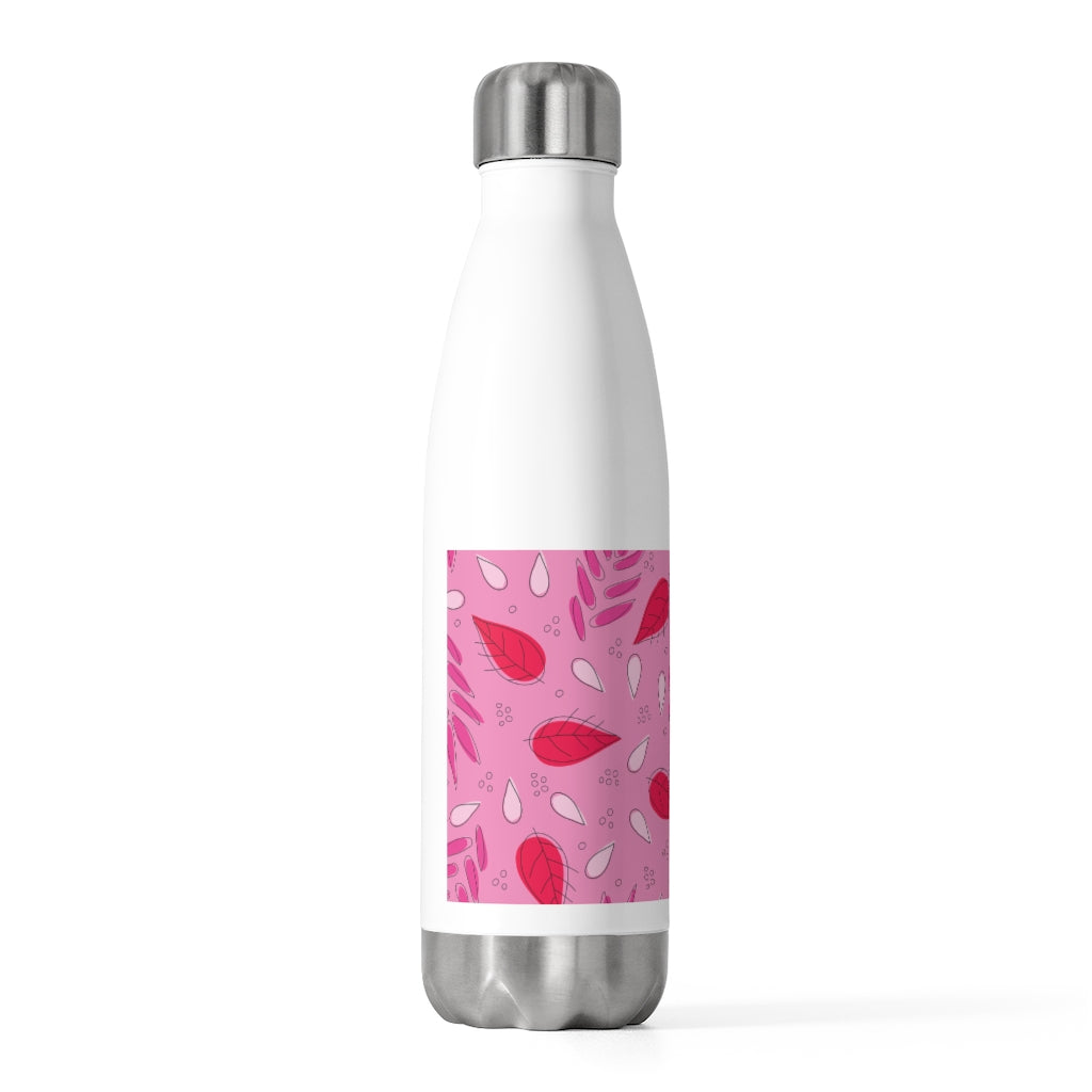 Tossed Leaves 20oz Insulated Bottle in Pink