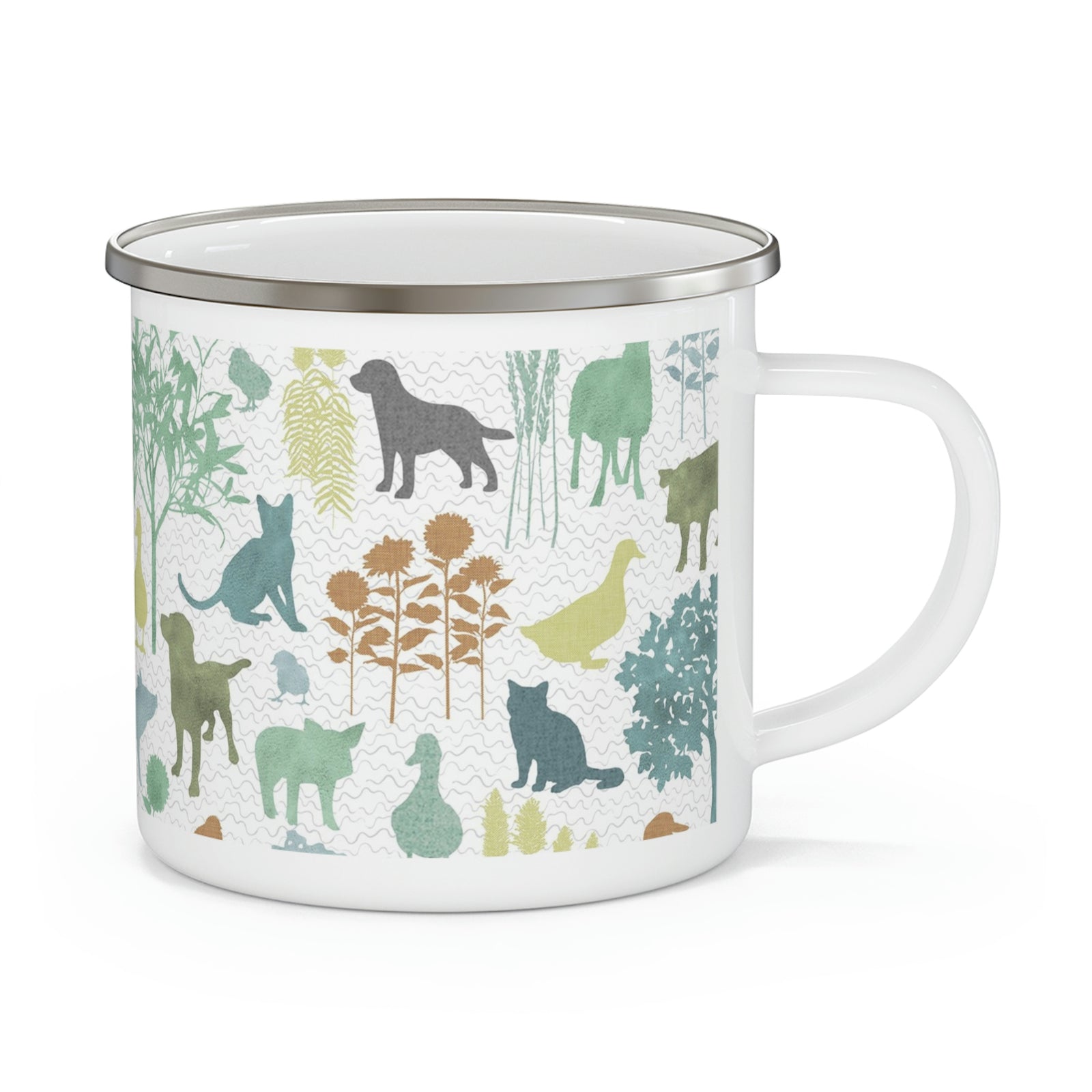 On The Farm Enamel Mug in Aqua