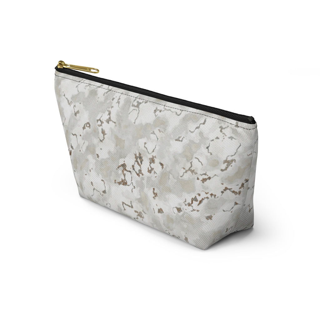 Carrara Marble Accessory Pouch w T-bottom in Brown