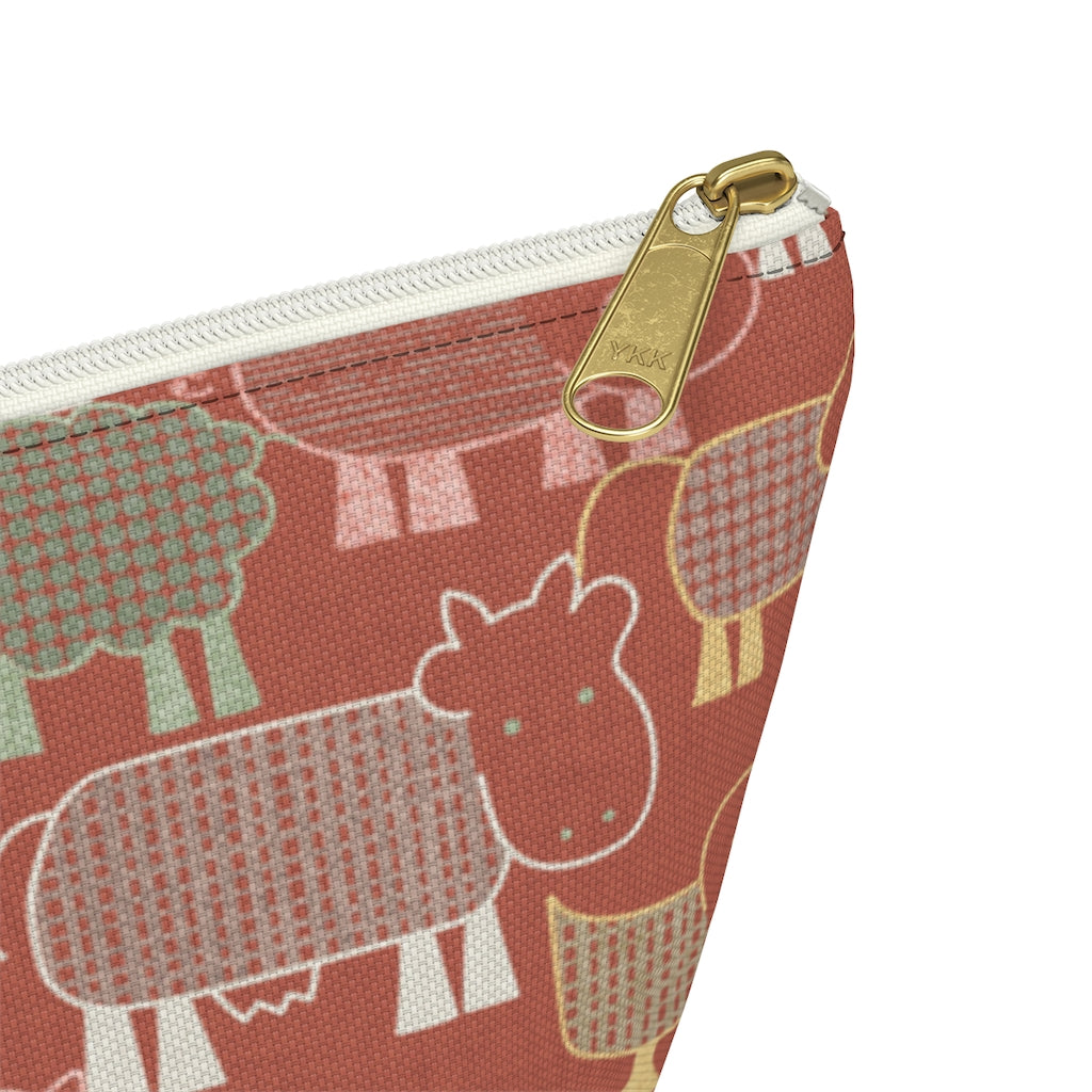 Animal Farm Accessory Pouch w T-bottom in Pink