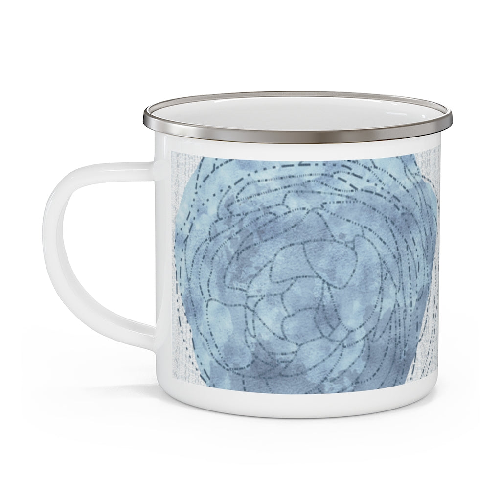 Decipher Code Enamel Mug in Blue